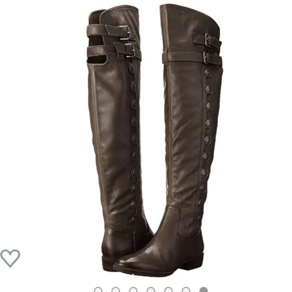 Sam Edelman Over-the-Knee Leather Boots in Dark Brown